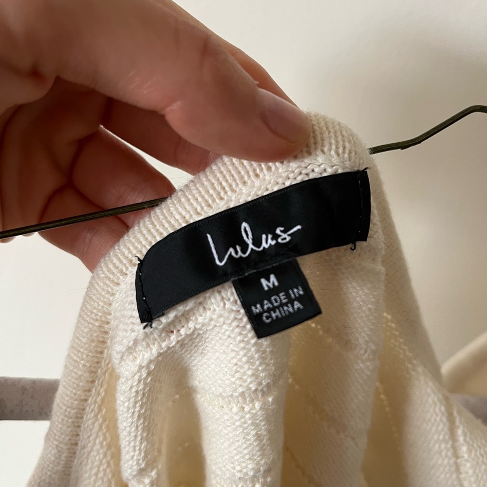 Lulu's Cream Ribbed Crop Tank Top - Picture 4 of 4